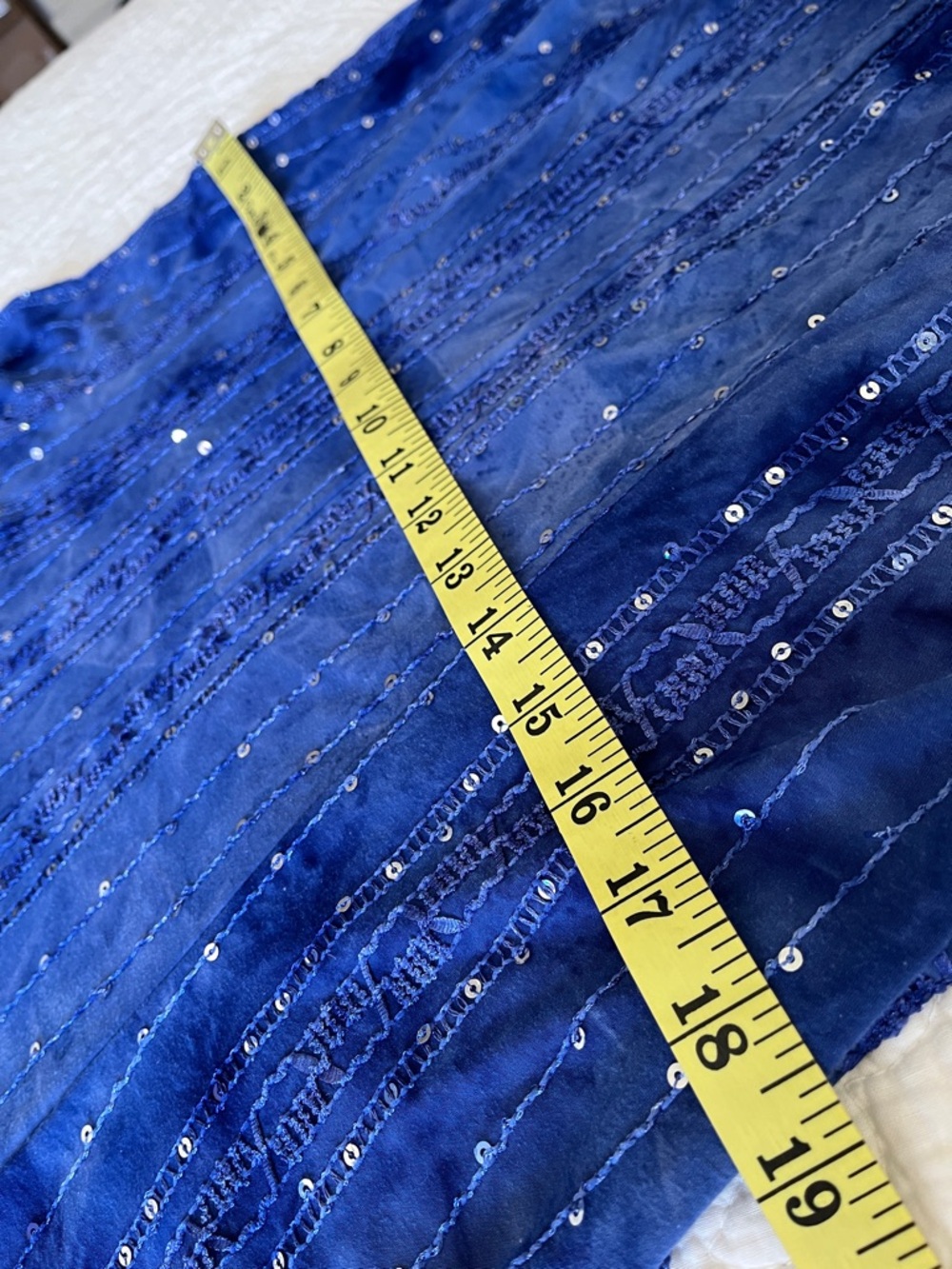 Sequin Embellished Scoop Neck Midi Dress Blue Fit Flare Women's 2X Fairy Date - Picture 8 of 14